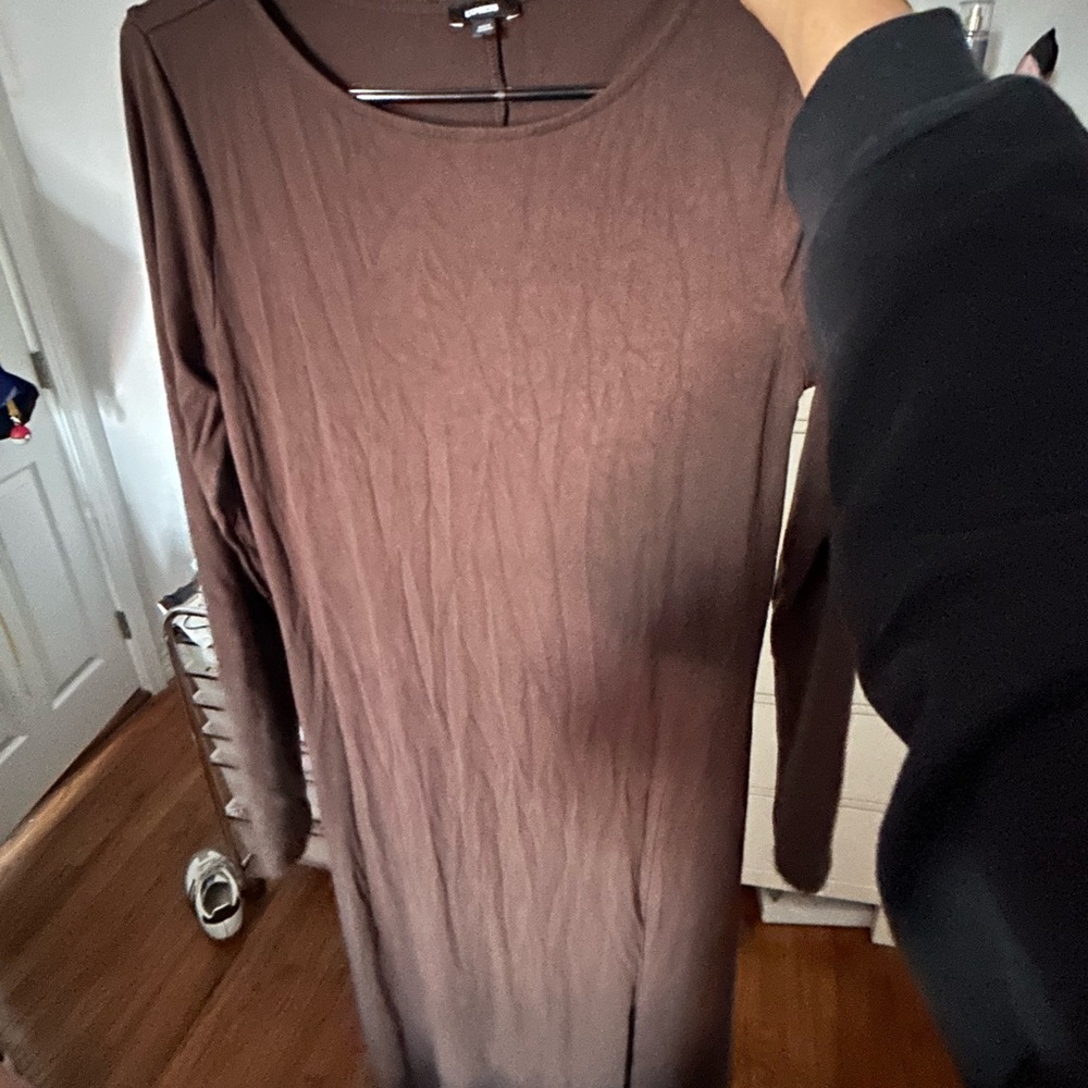 Express Chocolate Long Sleeve Dress